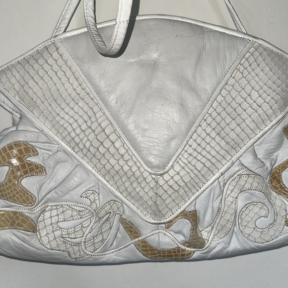 VINTAGE VIVA OF CALIFORNIA LAMBSKIN SNAKESKIN BAG - Picture 6 of 10